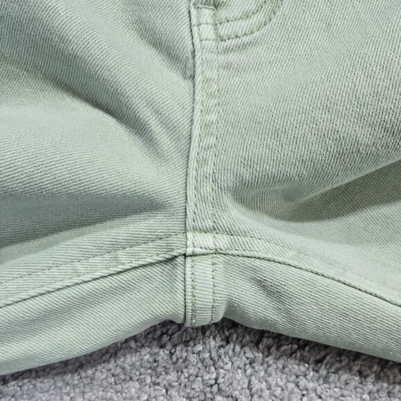 Vervet Melissa Pale Mint Green Straight Leg Cropped Jean Raw Hem V3370MI - Picture 10 of 10